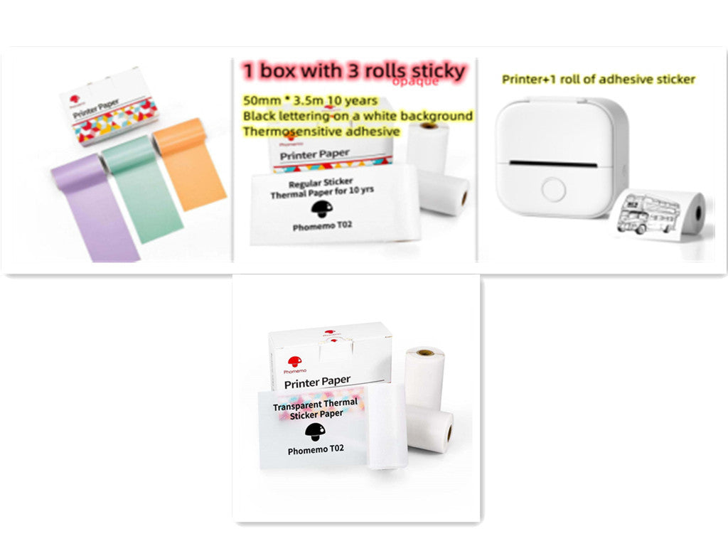 Portable Mini Thermal Label Printer Home Photo Printer Student Wrong Question Printer Bluetooth-compatible Mini Label Printer Price Tag - Shenanigans 
