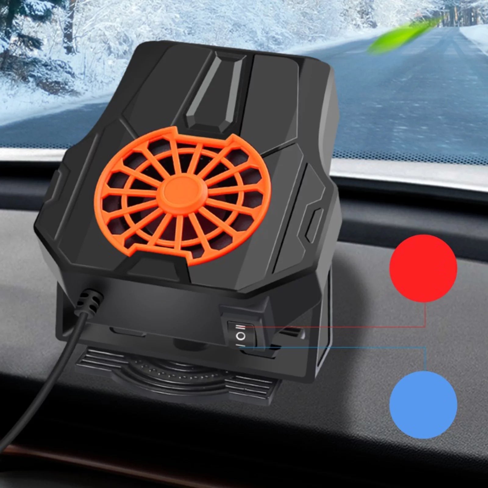 Portable 24V Car Heater with Adjustable 120W/200W Windshield Defroster, Made of Durable ABS
