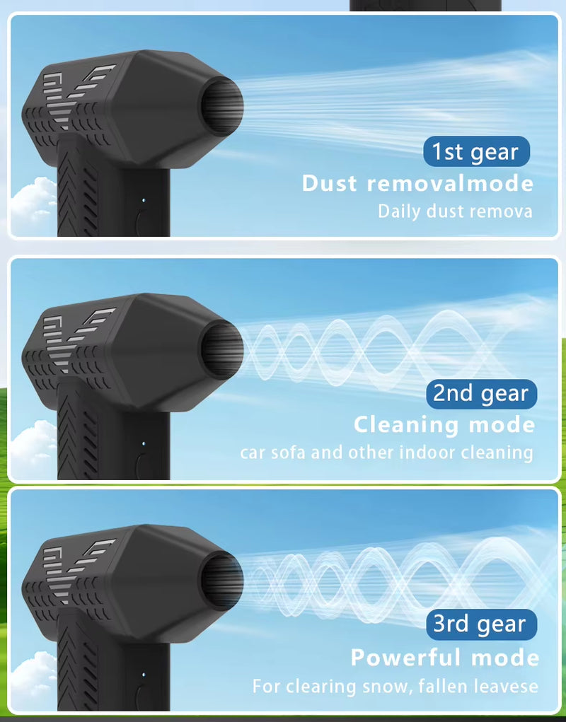 X5 130000RPM Turbofan High Power Jet Fan Air Duster Brushless Motor Variable Speed Dust Blower Cleaning Tool Handheld Air Blower