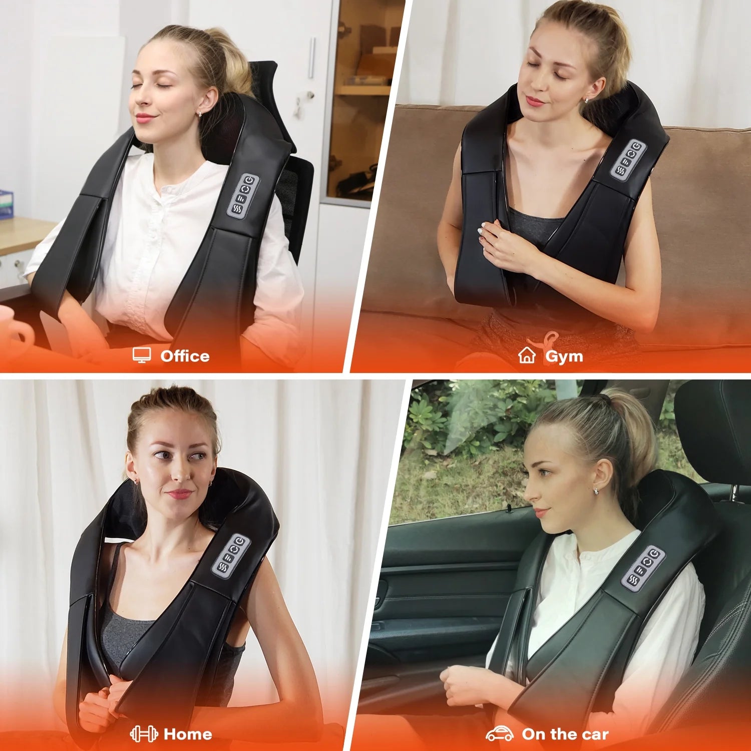 Shiatsu Deep Tissue Neck, Shoulder, and Back Massager with Heat - 4D Kneading Electric Massage Device