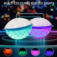 Pool Bluetooth Speakers with LED Lights,Ipx7 Waterproof Floating Speaker,Stereo Sound,Built-In Mic,Wireless Shower Speaker for Hot Tub,Kayaking,Outdoor Travel,Picnic (Updated)