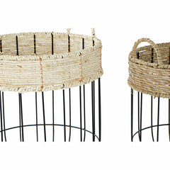 Basket set DKD Home Decor Metal Fibre Loft (2 pcs)