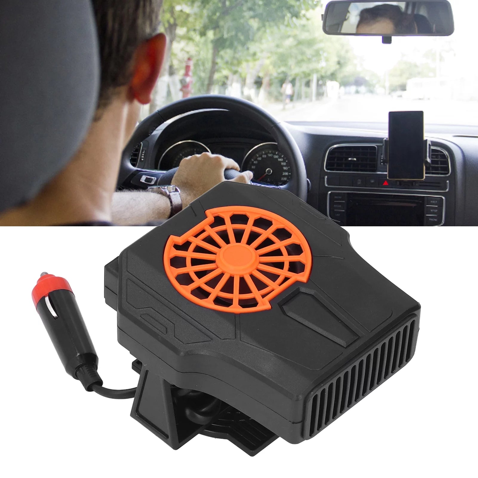 Portable 24V Car Heater with Adjustable 120W/200W Windshield Defroster, Made of Durable ABS
