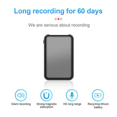 JNN Q75 Magnetic Power Bank Smart Voice Recorder, Memory:8GB(Black)
