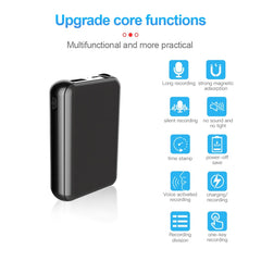 JNN Q75 Magnetic Power Bank Smart Voice Recorder, Memory:8GB(Black)