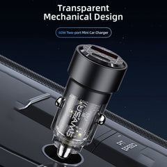 USAMS US-CC208 C39 60W USB + Type-C Dual Port Fast Charging Aluminum