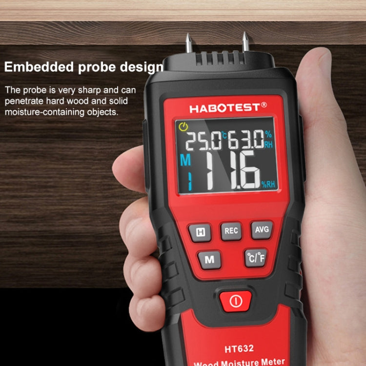 HABOTEST HT632 Portable Multifunctional Digital Display Wood Moisture