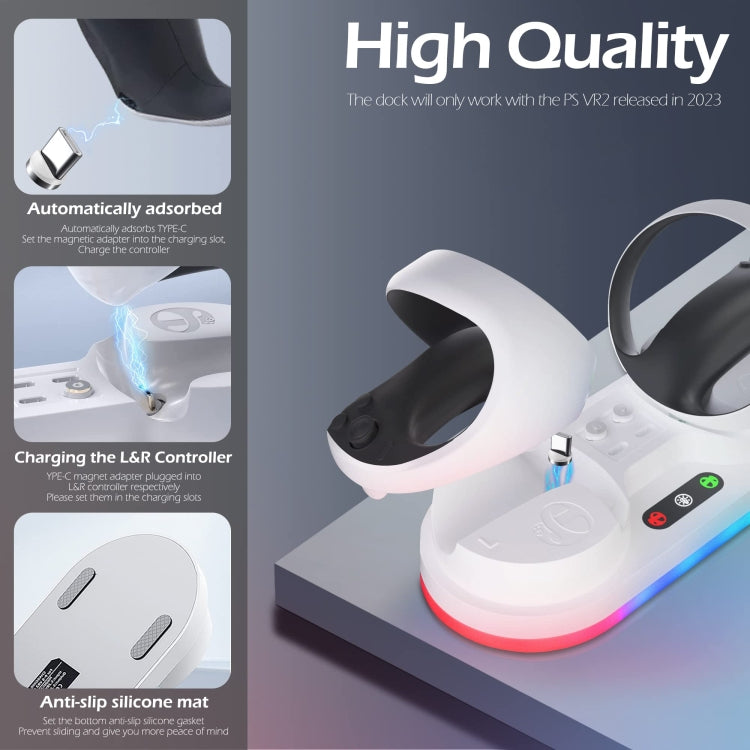 For PS VR2 Controller iplay Colorful Light Charging Base Magnetic