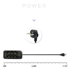 F06 2m 2500W 6 Plugs + PD + 4-USB Ports Multifunctional Socket With