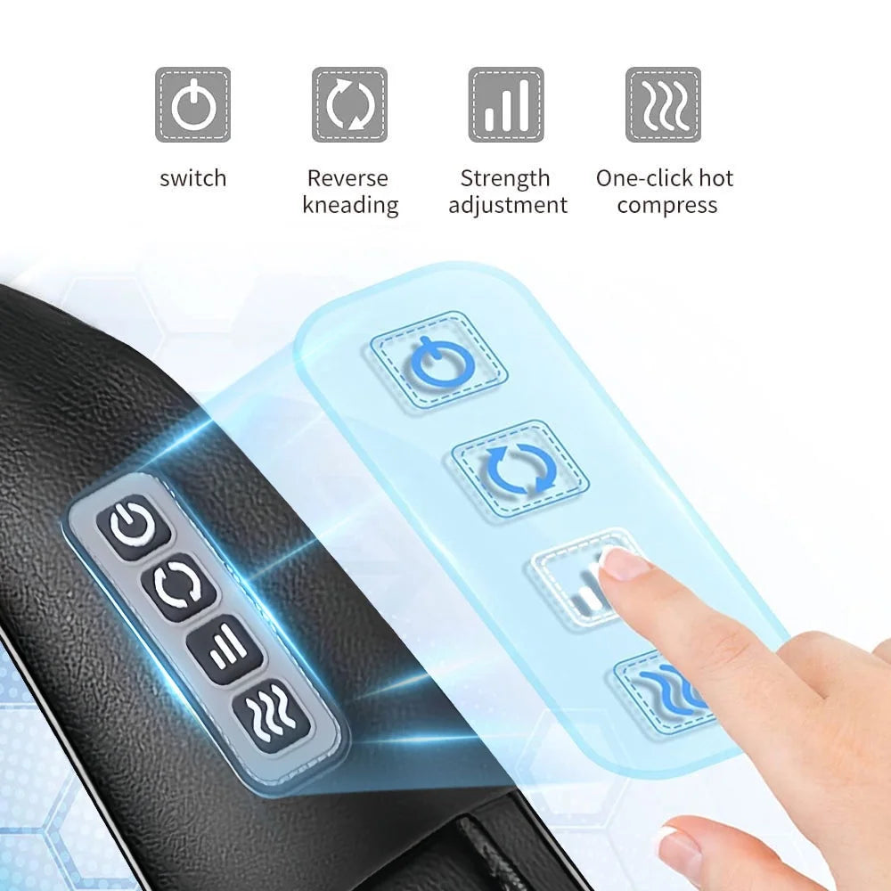 Shiatsu Deep Tissue Neck, Shoulder, and Back Massager with Heat - 4D Kneading Electric Massage Device