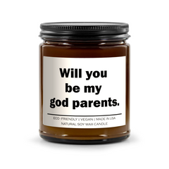 Will you be my god parents Candle
