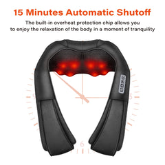 Shiatsu Deep Tissue Neck, Shoulder, and Back Massager with Heat - 4D Kneading Electric Massage Device