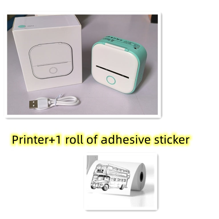 Portable Mini Thermal Label Printer Home Photo Printer Student Wrong Question Printer Bluetooth-compatible Mini Label Printer Price Tag - Shenanigans 