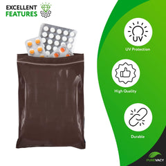 Amber Zip Bags 6 x 8 Brown Poly Zip Bags for Storage 100 Pack