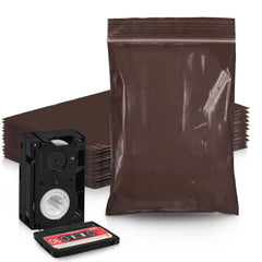 Amber Zip Bags 6 x 8 Brown Poly Zip Bags for Storage 100 Pack