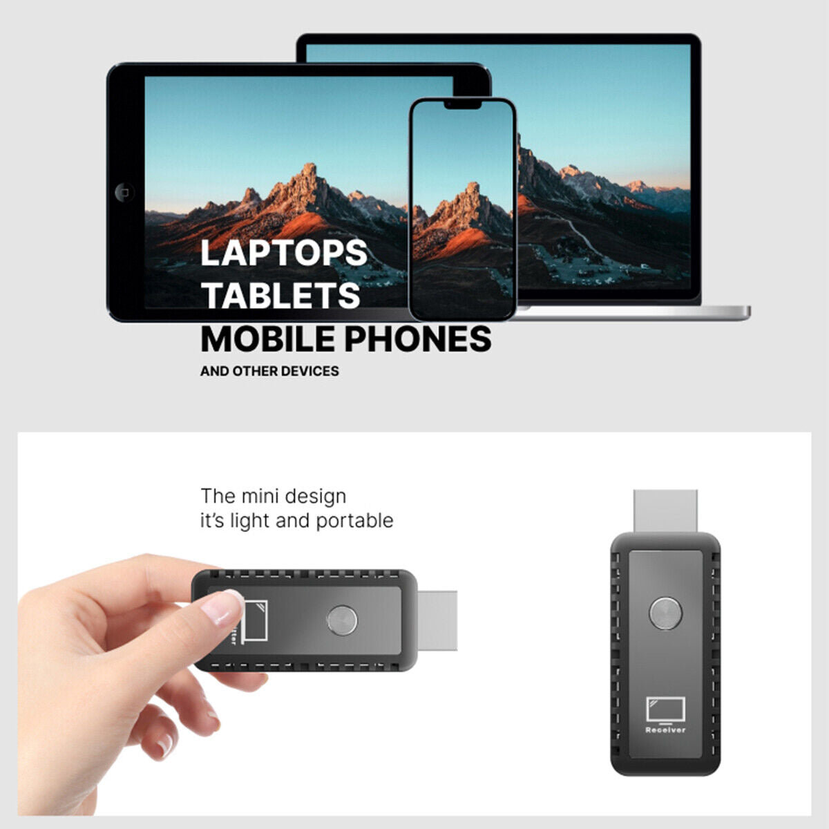 Wireless HDMI Video Transmitter and Receiver TV Stick Screen Share Extender