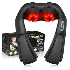 Shiatsu Deep Tissue Neck, Shoulder, and Back Massager with Heat - 4D Kneading Electric Massage Device