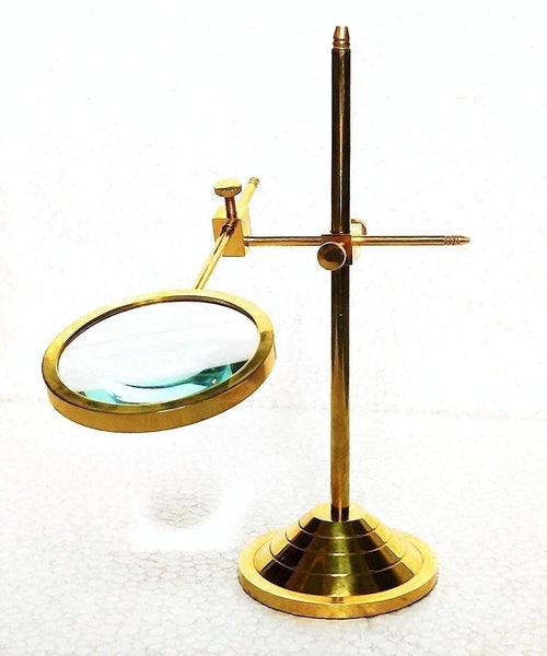 Brass Magnifier Glass for Reading Study Table Top Decor and Home Decor